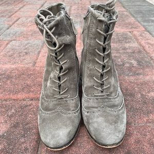 Grey Suede Tahari ankle boot